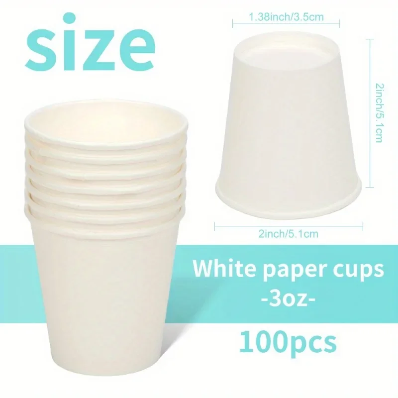 Vasos pequeños de papel desechables para fiestas, minivasos de enjuague bucal de baño para restaurantes y cafés, 50/100 piezas