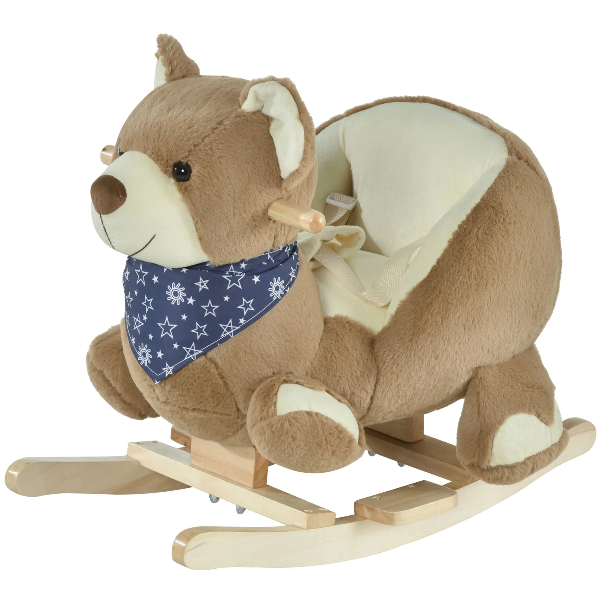 

Bear Rocking Horse with Lullaby, Plush Ride-on Toy with Pedals, Easy Assembly Baby Rocker for Toddlers 18-36 Months