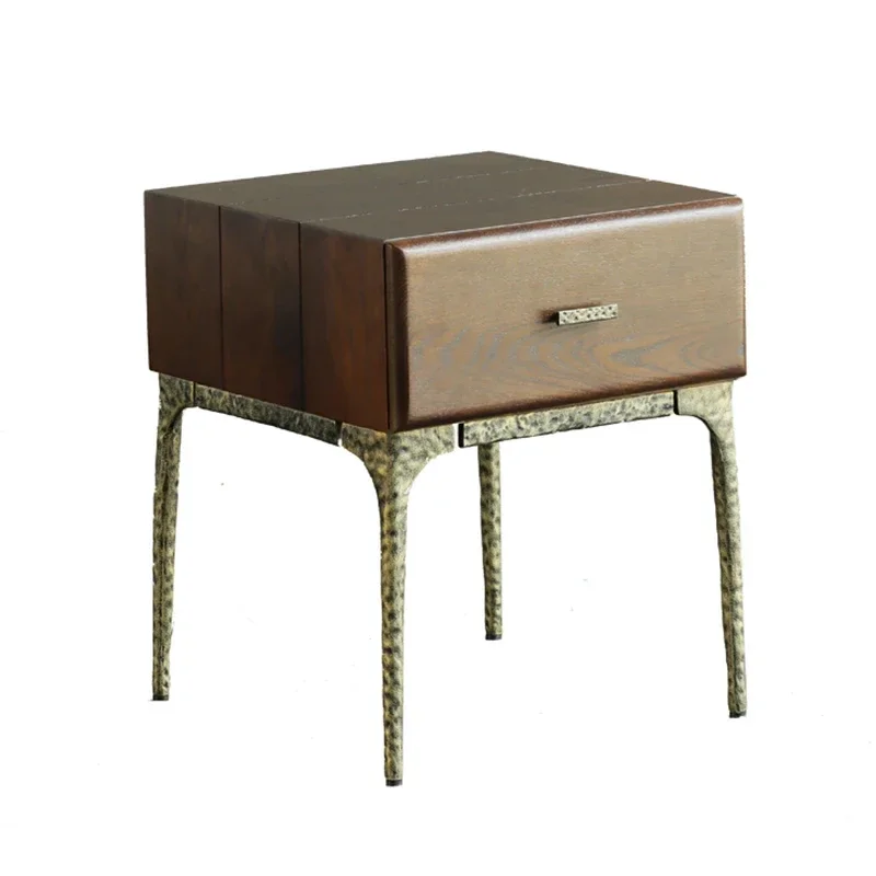 

Bedside Table Light Luxury Post-Modern Minimalist Oak Solid Wood Internet Celebrity Bedroom Side Cabinet