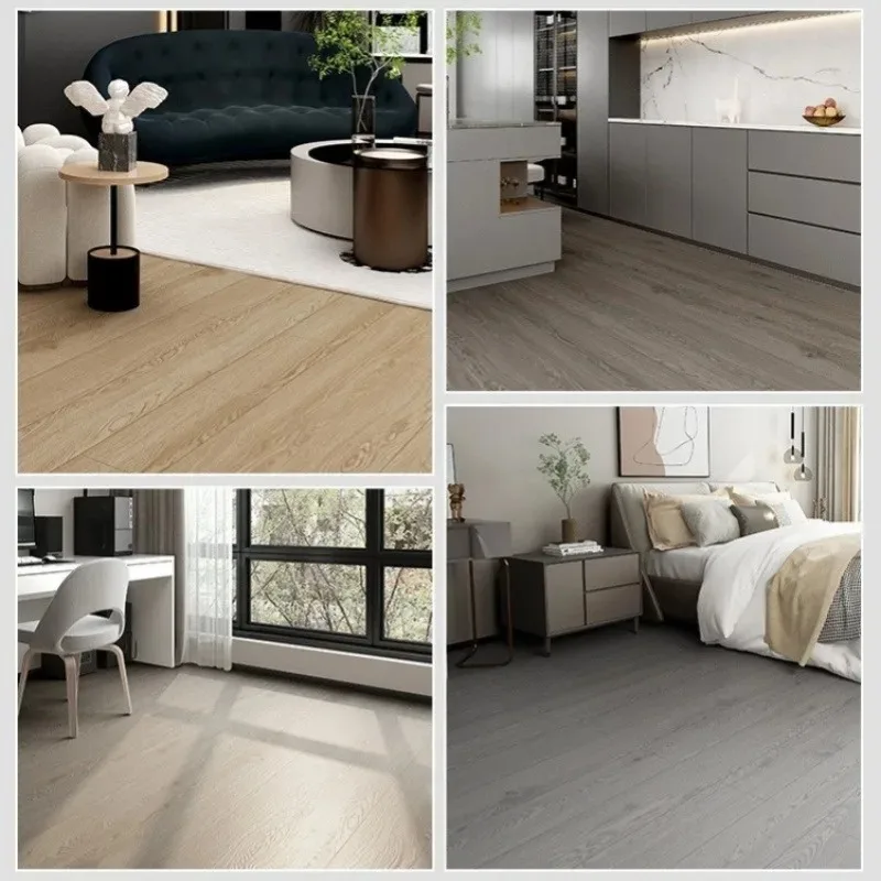 Brick Pattern Wood Grain Self Adhesive Flooring Sticker Thick PVC Vinyl Wallpaper for Bedroom Cabinet Home Renovation Repair