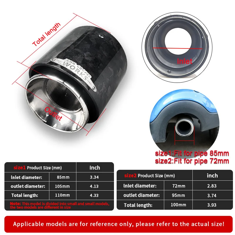 ميني كوبر JCW مزورة ألياف الكربون العادم الخمار نصائح صالح ل R55 R56 R57 R58 R59 R60 R61 F54 F55 F56 F57 F60