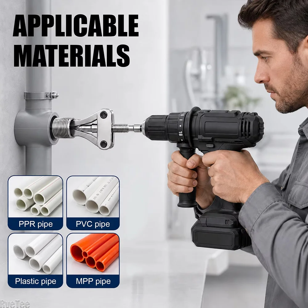 Broken Pipe Thread Extractor Puller, Hex Shank Drill Tool for DN20‑32 PPR PVC MPP Pipe Plumbing Repair