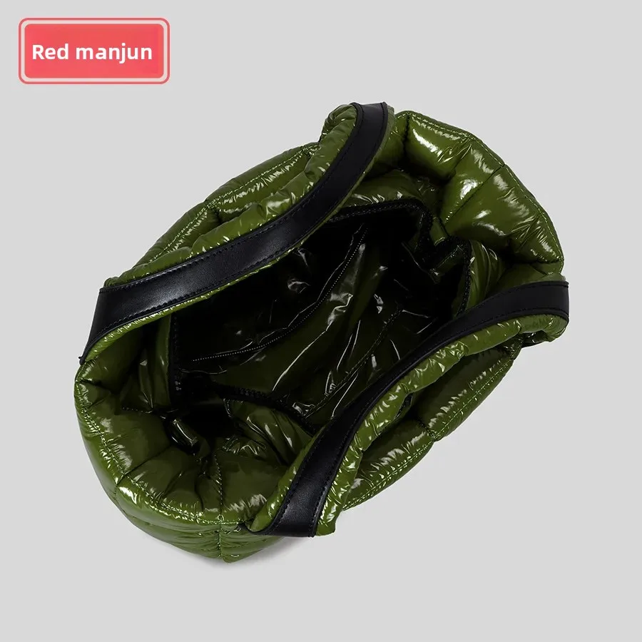 شتاء جديد نفخة المعجنات سيارة الخياطة القطن أسفل حقيبة يد عادية Crossbody حقيبة كتف المرأة العمل النايلون حمل حقيبة بطانة البوليستر