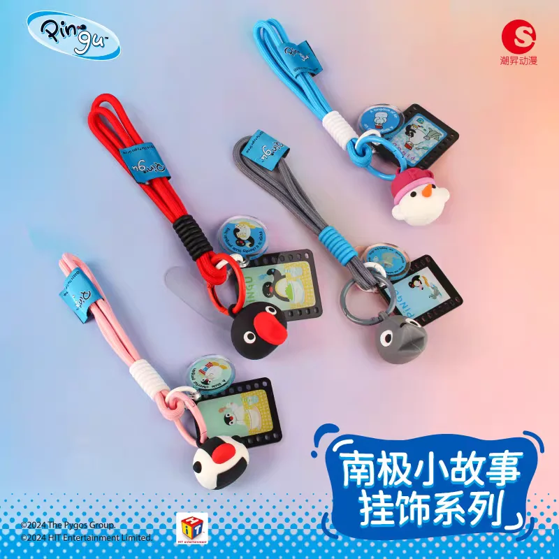 

Pingu Penguin Antarctica Story Series Trendy Phone Lanyard Cute Pendant Classic Anime Vinyl Toy Blind Box Gashapon Collectible