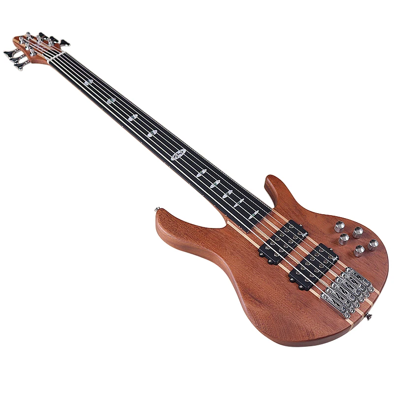 Fretless 6 String Electric Bass Guitar 5 String Active Guitarra Solid Saplele Wood Body  43 Inch Bass Guitar High Grade