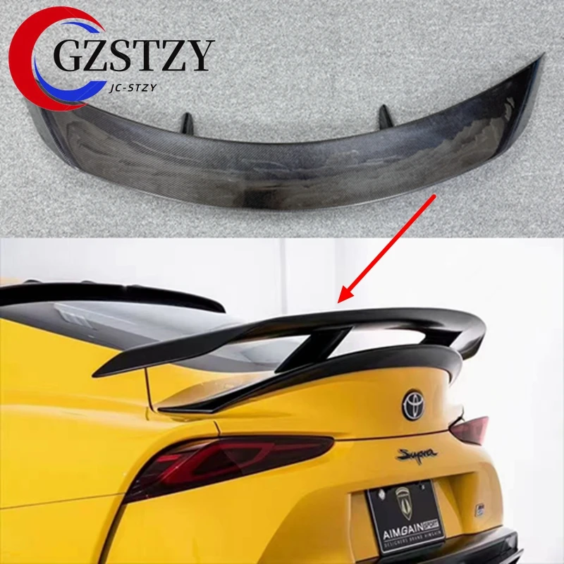 

Rear Trunk Spoiler For Toyota Supra A90 2019 2020 2021 Carbon Fiber Material Glossy Carbon Lip Spoiler Wing