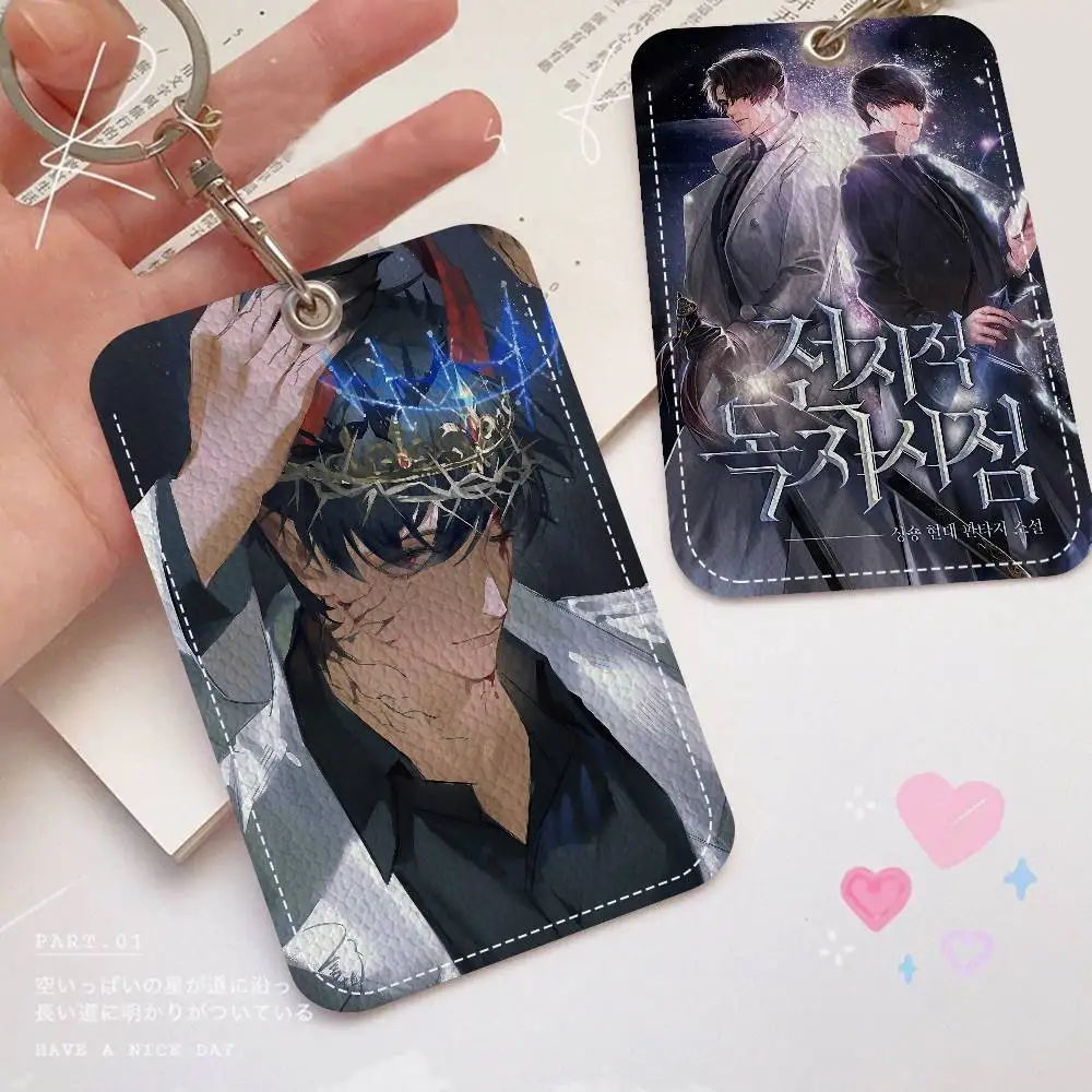 Anime Omniscient R-Reader V-Viewpoint Rectangle ID Card Case Keychain Card Bag Key Tag Ring Leather Card Holder Key Ring Access
