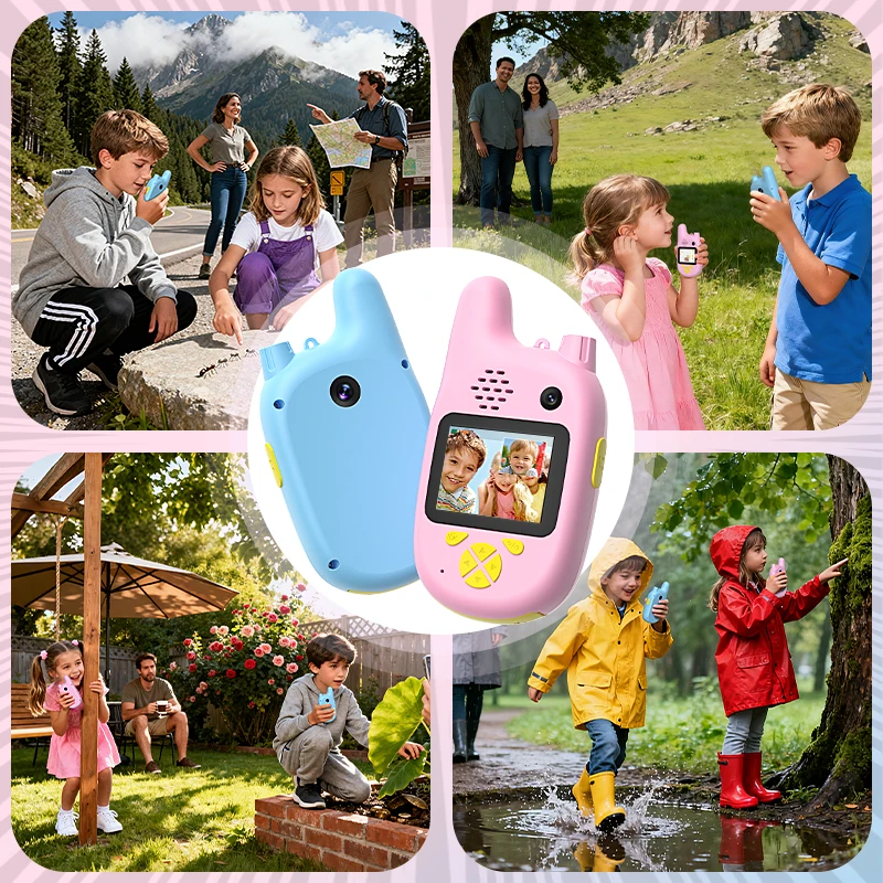 2 pezzi video per bambini walkie talkie due fotocamere per bambini interfono wireless a lungo raggio interazione citofono giocattoli per bambini regalo festival