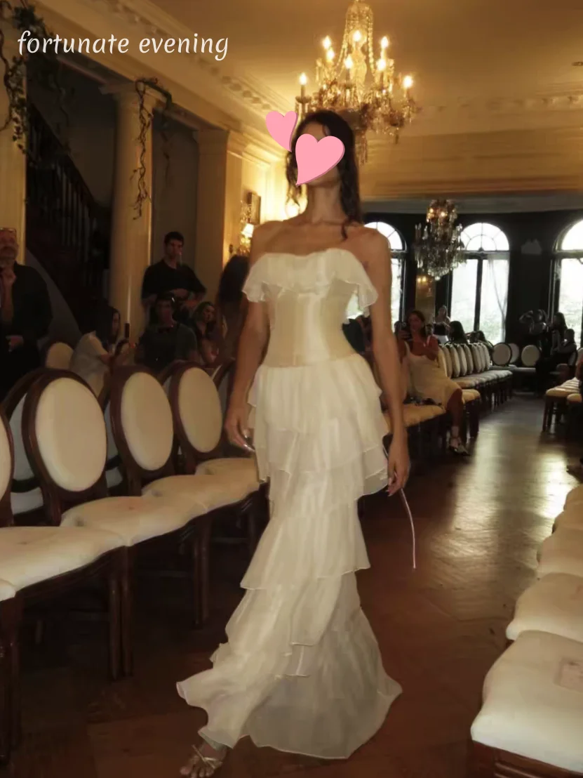 

Fortunate Evening Elegant Vintage Sweet Champagne Mermaid Stylish Customized Formal Occasion Prom Dress Evening Party Gowns