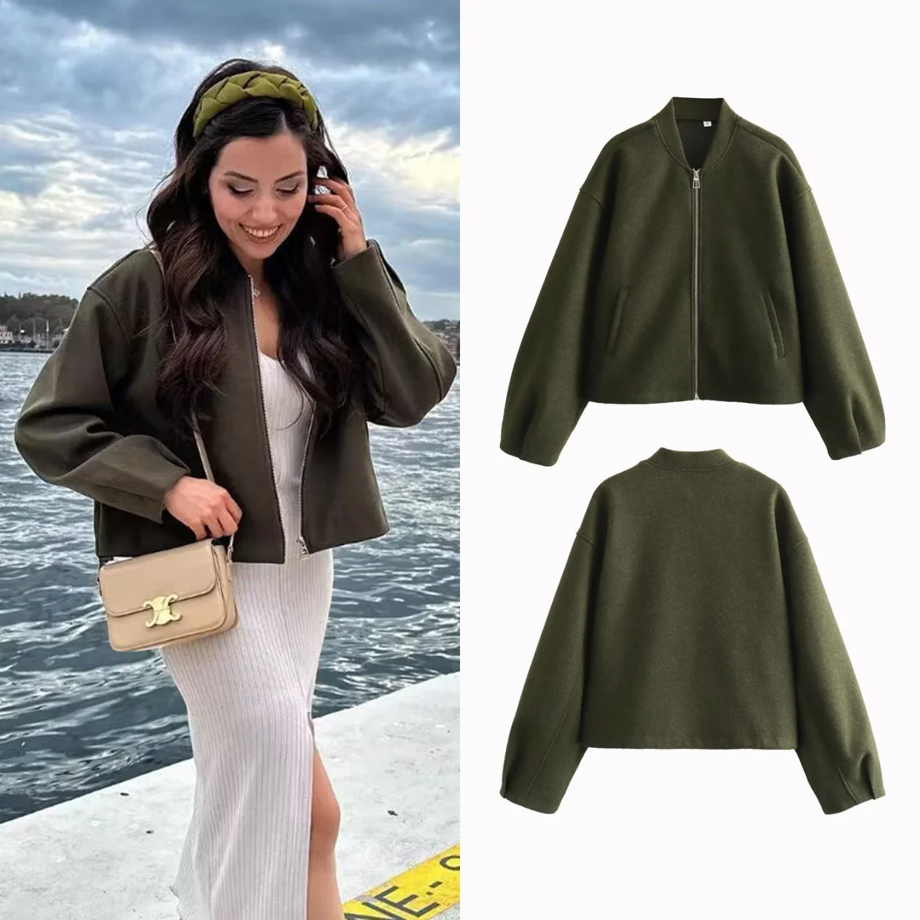 

2025 Women Jacket Coat Autumn Women's V-neck Long Sleeve Jacket Casual Loose Versatile Soft Jacket Short Outerwear Coat