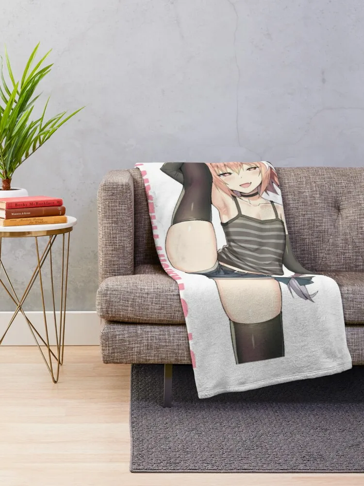 Astolfo Leg Stretch Straight Boi Femboy Trap Sissy Throw Blanket Soft Big Thermals For Travel cosplay anime Blankets