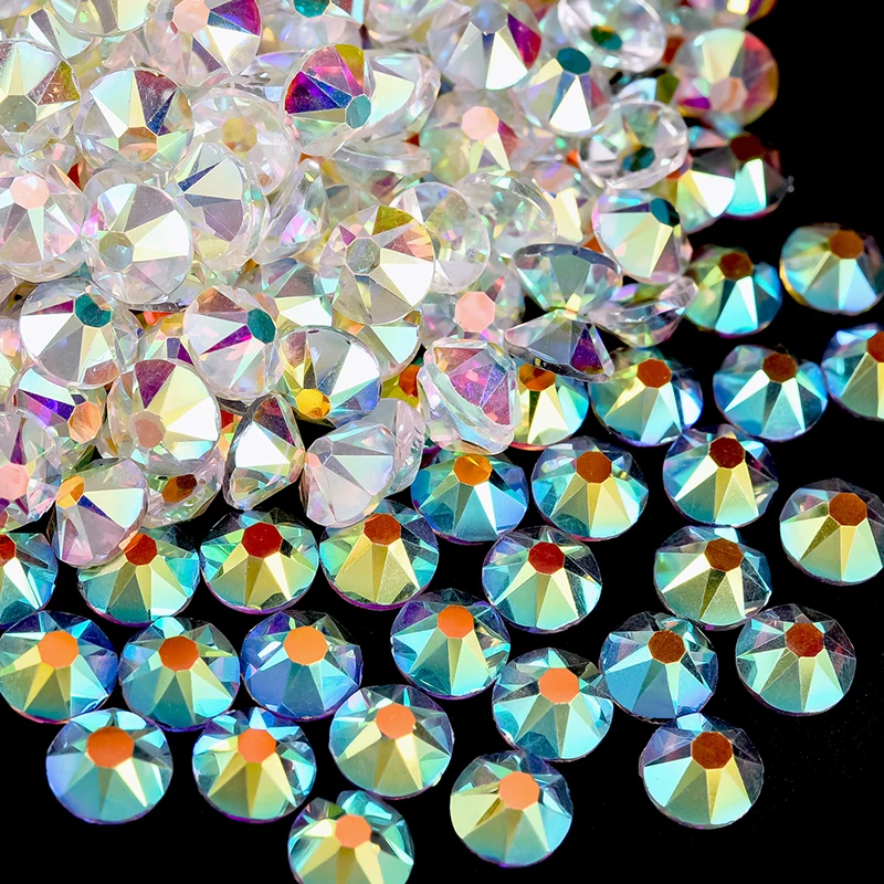BOBOHOO 2088 Nicht-Heißfix Schwarze und Weiße Glasrhinestones Kristall Flachboden 8 Große 8 Kleine 16-Schliff Strass für Nägel, Kleidung, Schuhe, Taschen – Detail 6