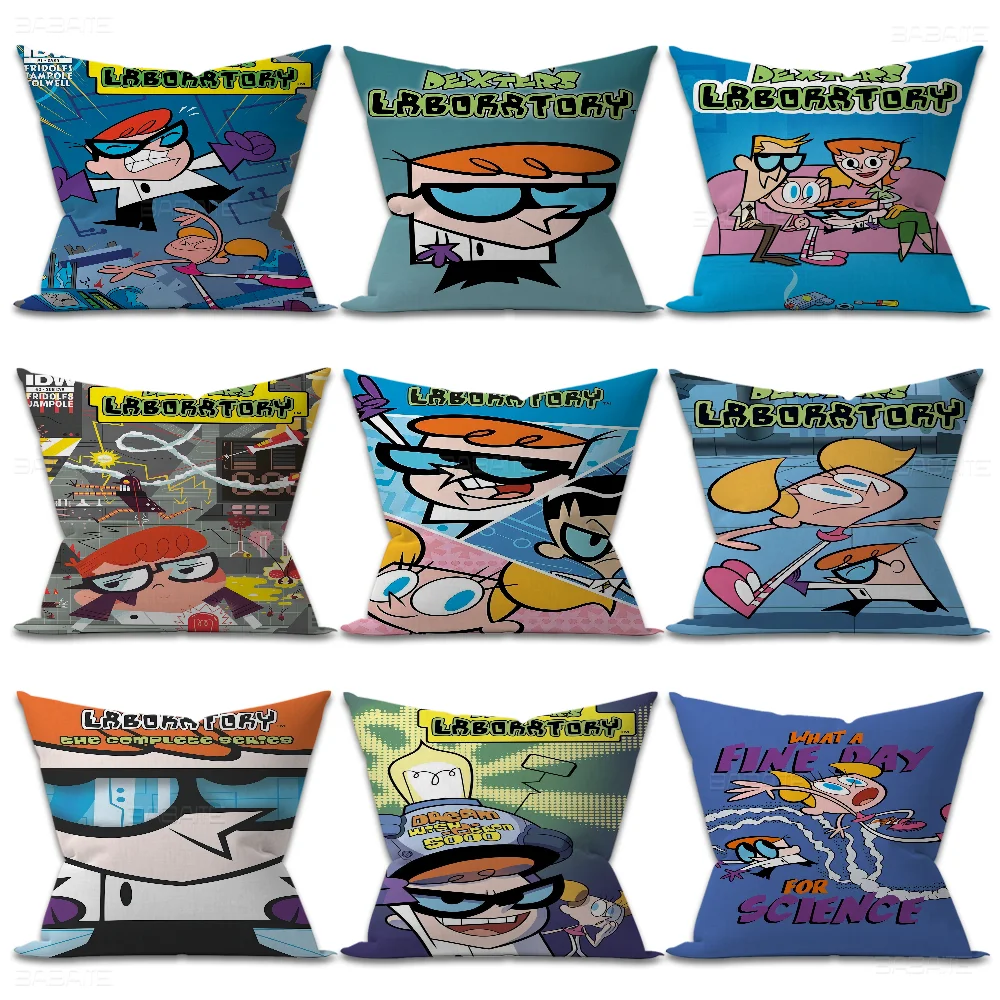 Cartoon D-Dexters L-Laboratory Stitch Lucky Dragon Pillow Cover Sofa Cushion Cover Home Room Decoration Children Gift