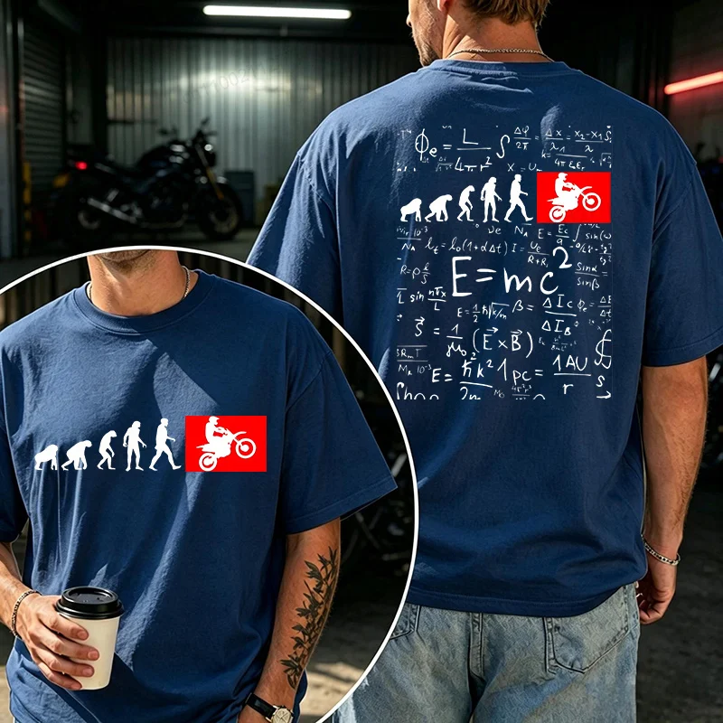 Sommermode ​ ​ Y2k Kleidung Motorradfahrer Biker Motorrad T-Shirt Herren Lustige Menschliche Evolution Motocross Tops Motorradtag Geschenke – Detail 5