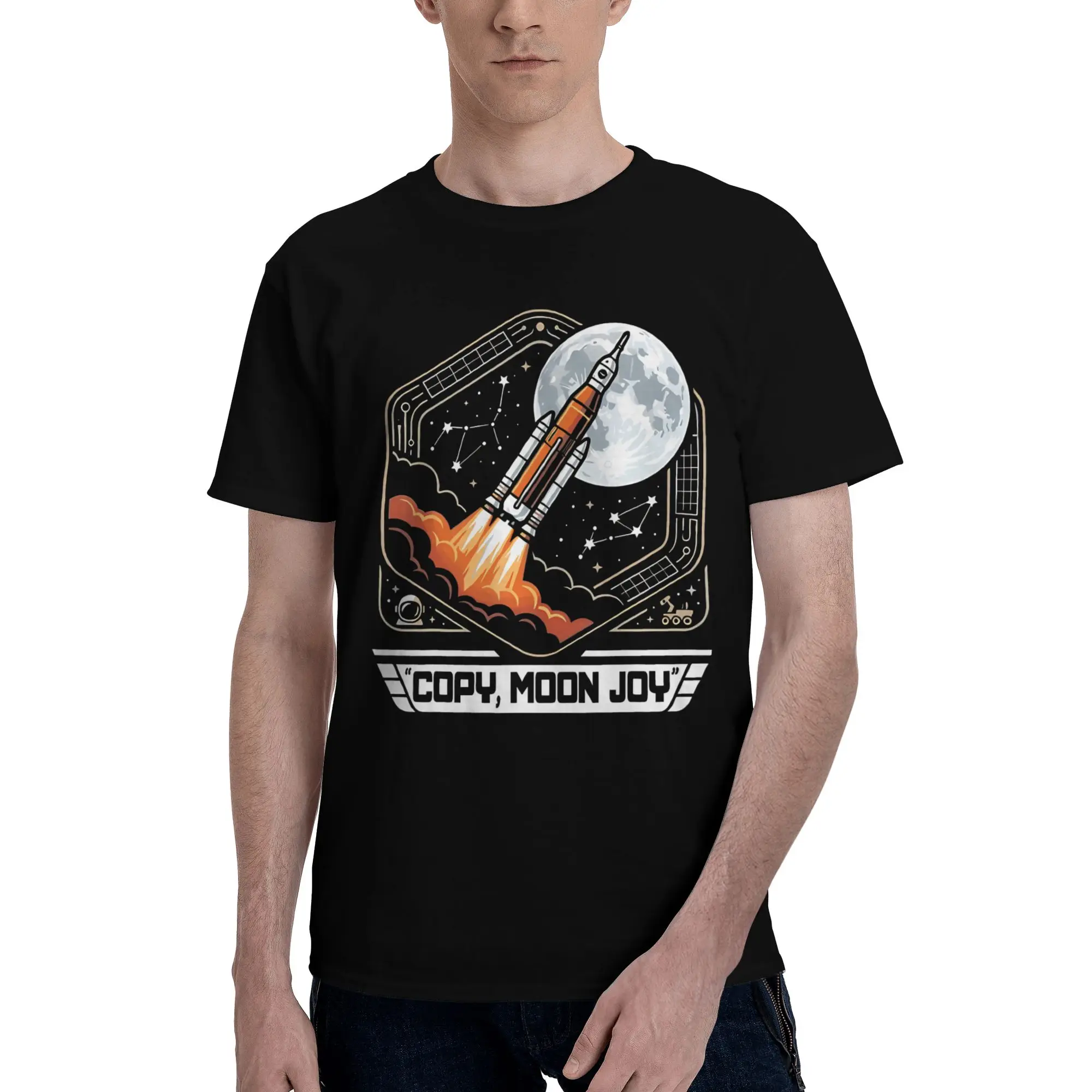 Copy Moon Joy 3 Funny 100% Cotton T-Shirt  Tees Tops For Men
