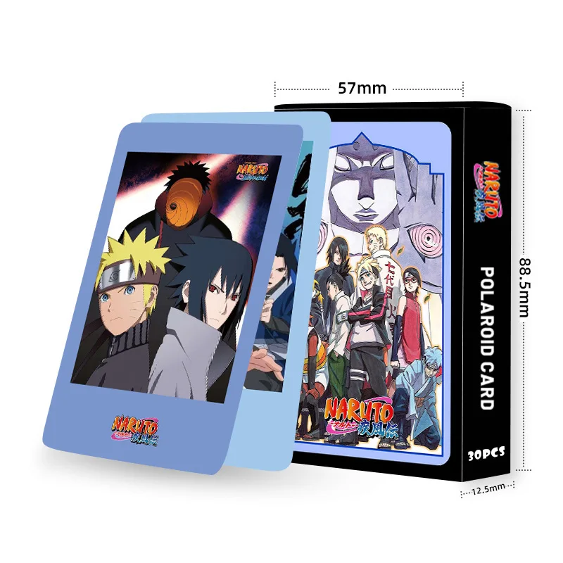 Japanese anime around Naruto polaroid small card LOMO card 30 cards on both sides Greeting card Naruto bookmark Sasuke Kakashi