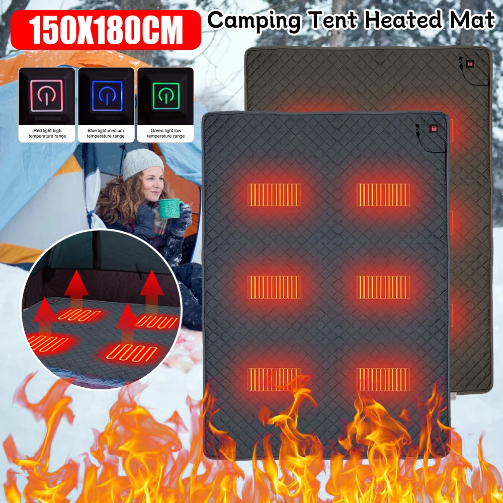 

150x180cm Camping Tent Heated Mat USB Powered Sleeping Mattress Waterproof Seats Cushion Heated Electric Pad For Home Office New