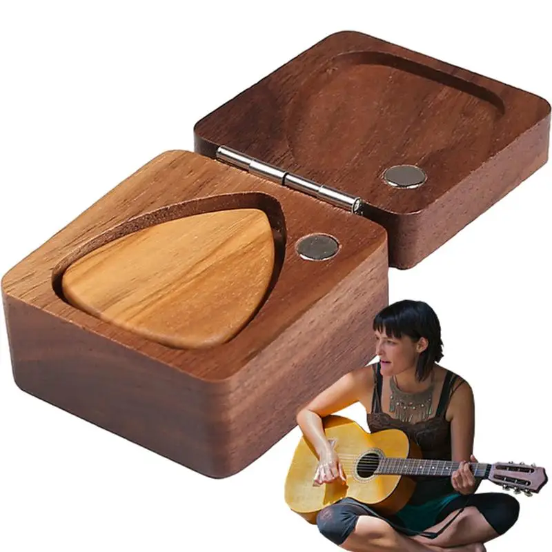 Wooden Guitar Picks Sturdy Guitar Picks Holder Cases Multifunctional Professional Guitar Wooden Pick Kit Electric Guitar