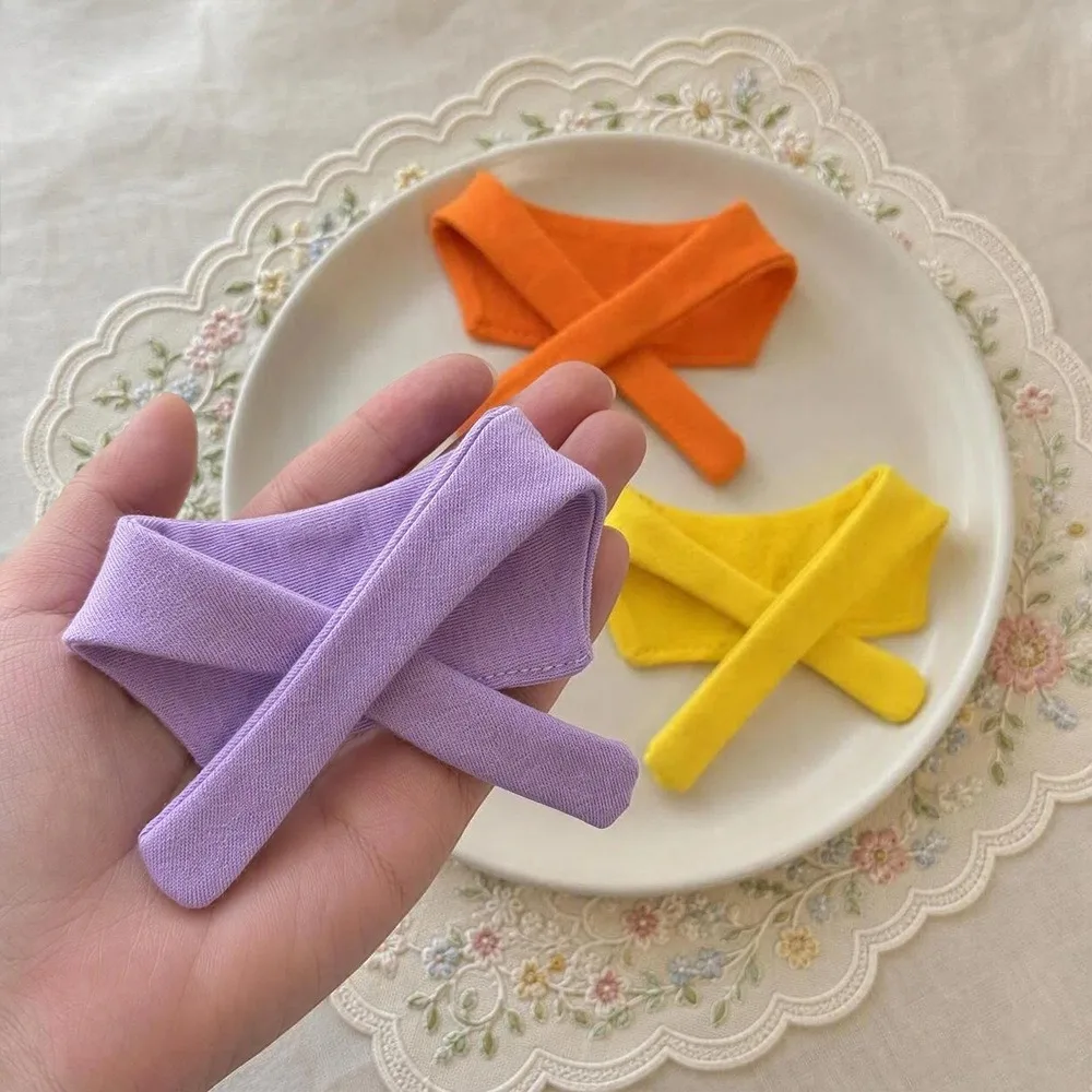 Cute Simple Cross Strap Doll Neck Scarf Solid Color Mini Woven Collar Adjustable Decor For 1/12 BJD OB11 OB17 Cotton Doll Daily