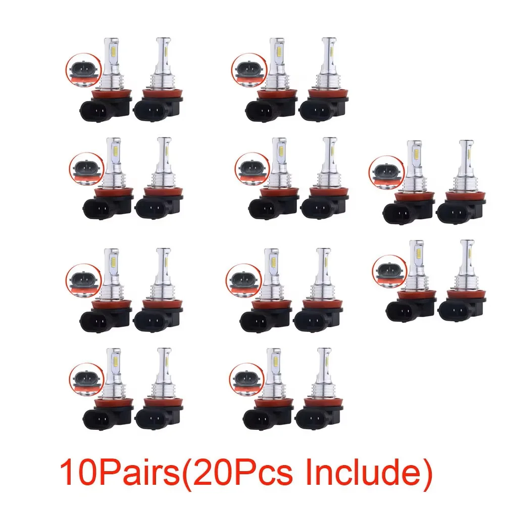 10Sets 20000LM H8 H11 LED Headlight H16JP 9005 HB3 9006 HB4 CSP LED Headlamp Bulb 80W Turbo Auto Lamp 6000K 12V 24V