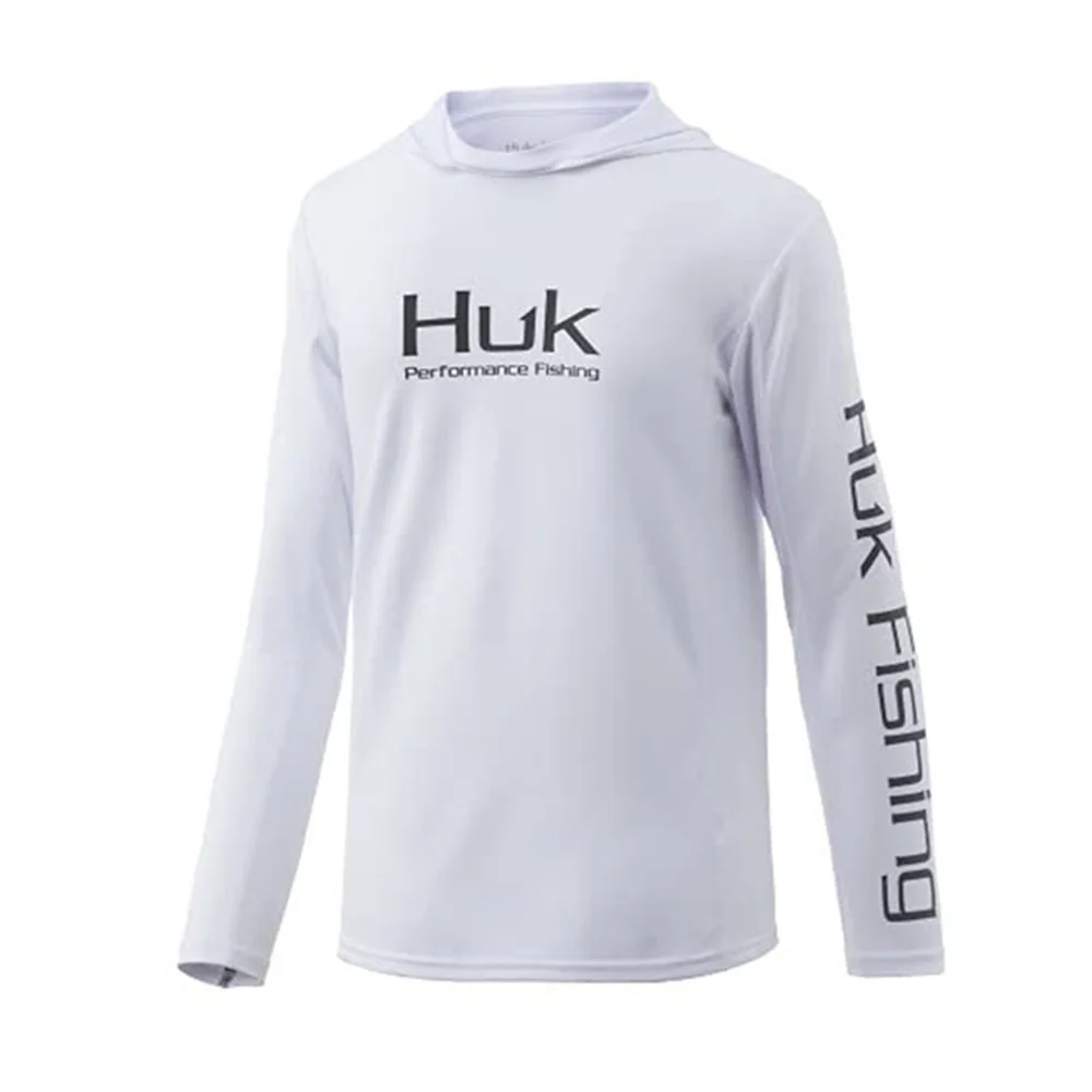 HUK Fishing Shirt Mens Long Sleeve Outdoor UV Performance fishing Clothing Upf Fishing Tops Sunscreen Breathable Anti Mosquito