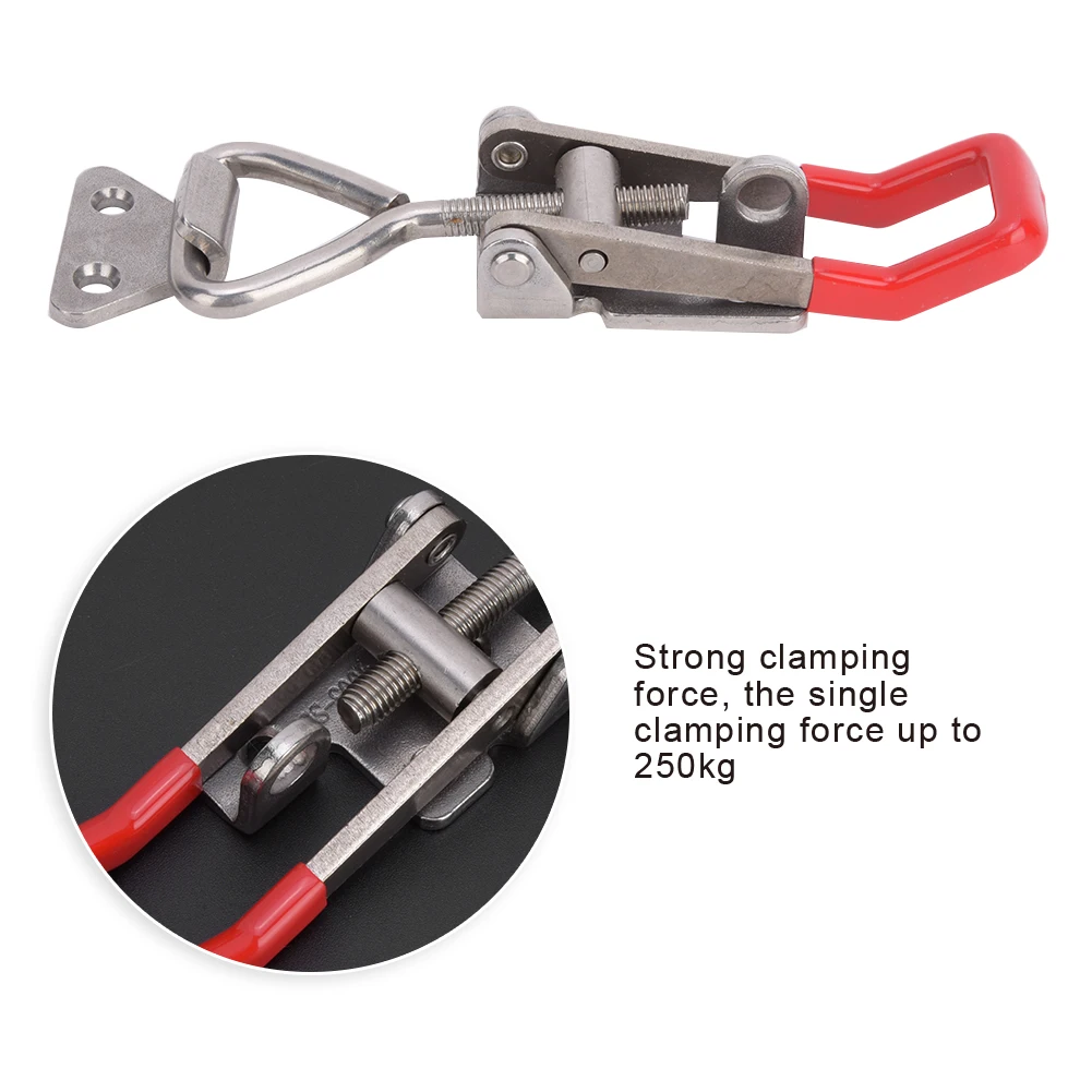 Toggle Clamp Latch  GH-4003-SS Quick Latch-Type Stainless Steel Adjustable Lever Handle 250kg Capacity for CNC Woodworking