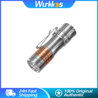 Wurkkos TS10 V2-Titanium (Ti Copper Polished) 14500 EDC Flashlight with 3*90 CRI LEDs & 3*RGB Aux LEDs 1400LM Portable Lamp