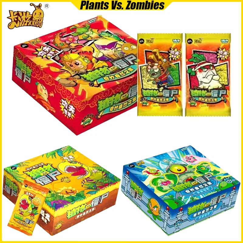 KAYOU VOL.3 Plants Vs. Zombies Cards Anime Game Collection Battle Cards Mistery Box Toys Birthday Gifts for Boys and Girls