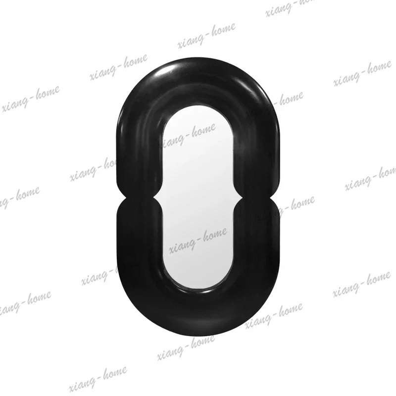 Best Sellers Hanging Funky Memphis Espelho Household Goods Oval Black Wall Mirror Girl Aesthetic Nordic Long Decorative Frame Ba