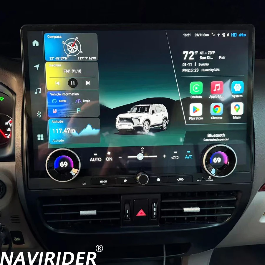 

Автомагнитола 16.8 дюймов для Lexus GX470, Toyota Prado 120 2002-2009, сенсорный экран, CarPlay, GPS, видеоплеер, мультимедиа, Android 14