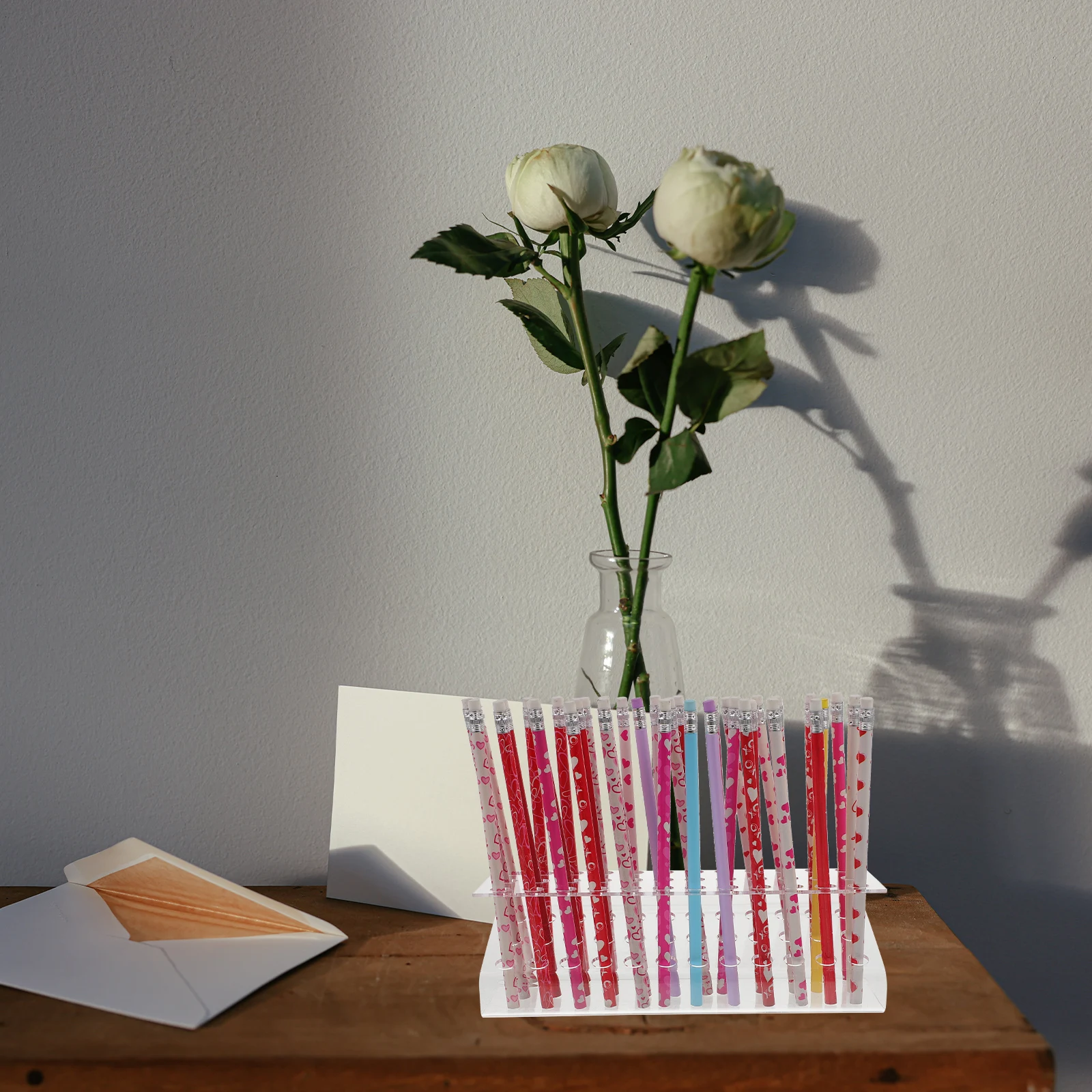 

36-hole Acrylic Pen Holder Display Stand Clear Rack Desk Office Accessories Organizer For Pens Eyebrow Nail Marker
