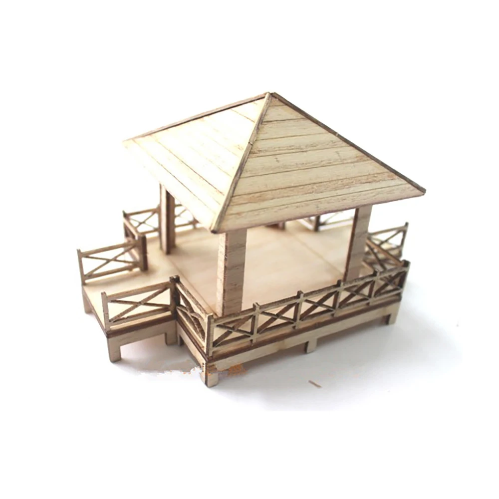 DIY Model Building Kit Chinese Classic Ancient Wooden Bower Model Square Pavilion