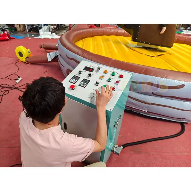 Commercial Outdoor Mechanical Inflatable Bull Rodeo Ride Game Inflatable Bull Redeo Riding Machine for Kids and Adult
