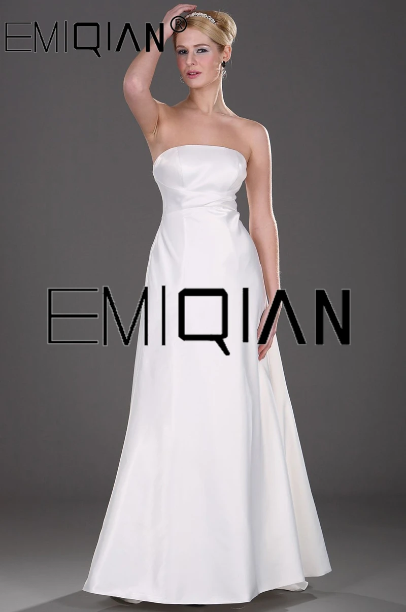

Simple A Line Wedding Dresses Satin Off The Shoulder Wedding Bridal Gowns Sweep Train vestido de noiva sheer beach wedding guest