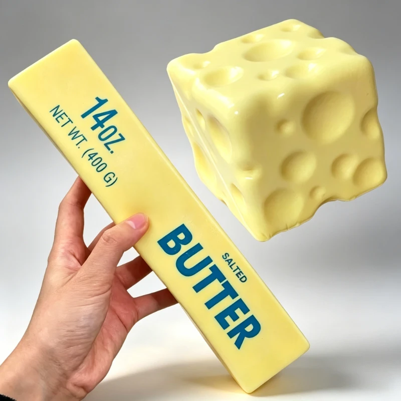 Image of 2026 neuer Käsewürfel-Stressball, großer formbarer Käse-Quetschball, nicht-pringelndes Fidget-Spielzeug, ASMR-Sensorik-Anti-Stress-Festivalgeschenk