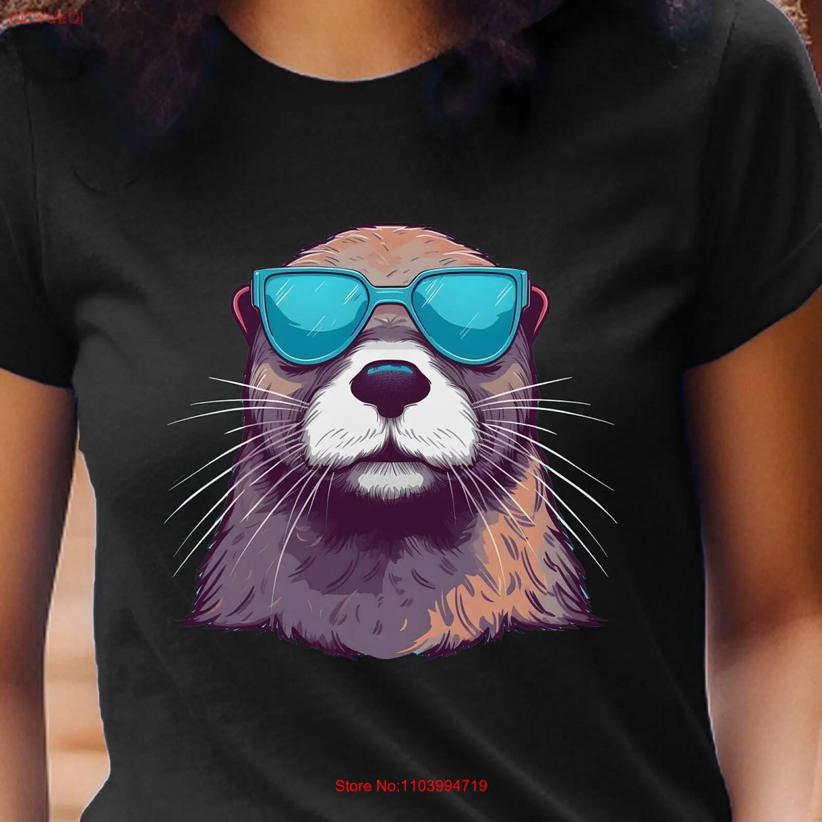 Otter Shirt Cool Party Animal Otter T-Shirt Funny Animal Otter In Sunglasses Gra