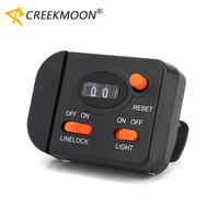 Fishing Line Length Counter Diaplay Electric 0-99.9M Equipped Clip on Rod Depth Finder with Light Smart Fishing Tackle Tool