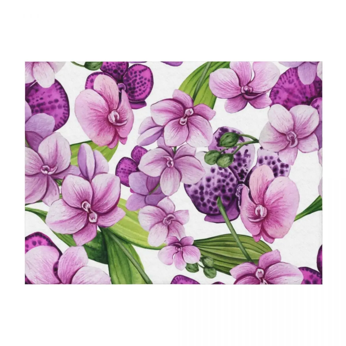 

Orchids Just for Her Throw Blanket Stuffeds Bed Fashionable for winter bed plaid Blankets