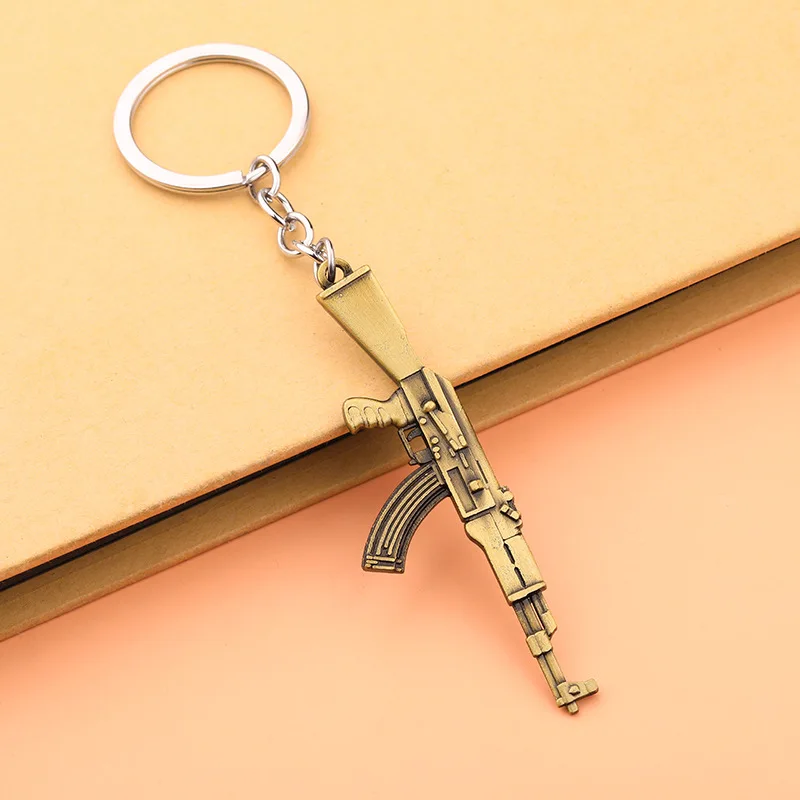 Metal AK47 Gun Key Chain Women Bag Keyring Man Car Keychain Boy Party Gift