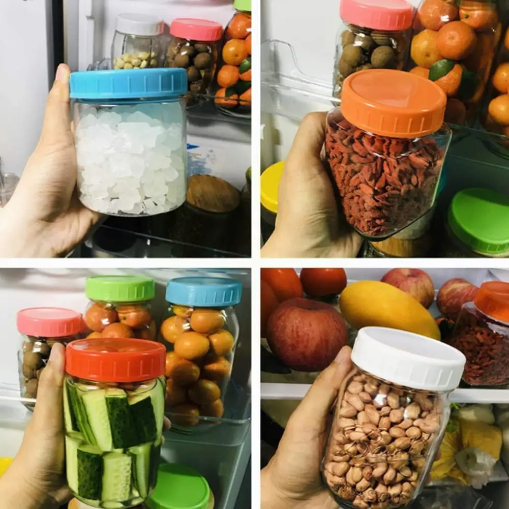 1 pz Mason Jar coperchi guarnizione a prova di perdite Silicone O coperchio a vite in plastica coperchio universale per tazza a bocca larga Cannin L8A5