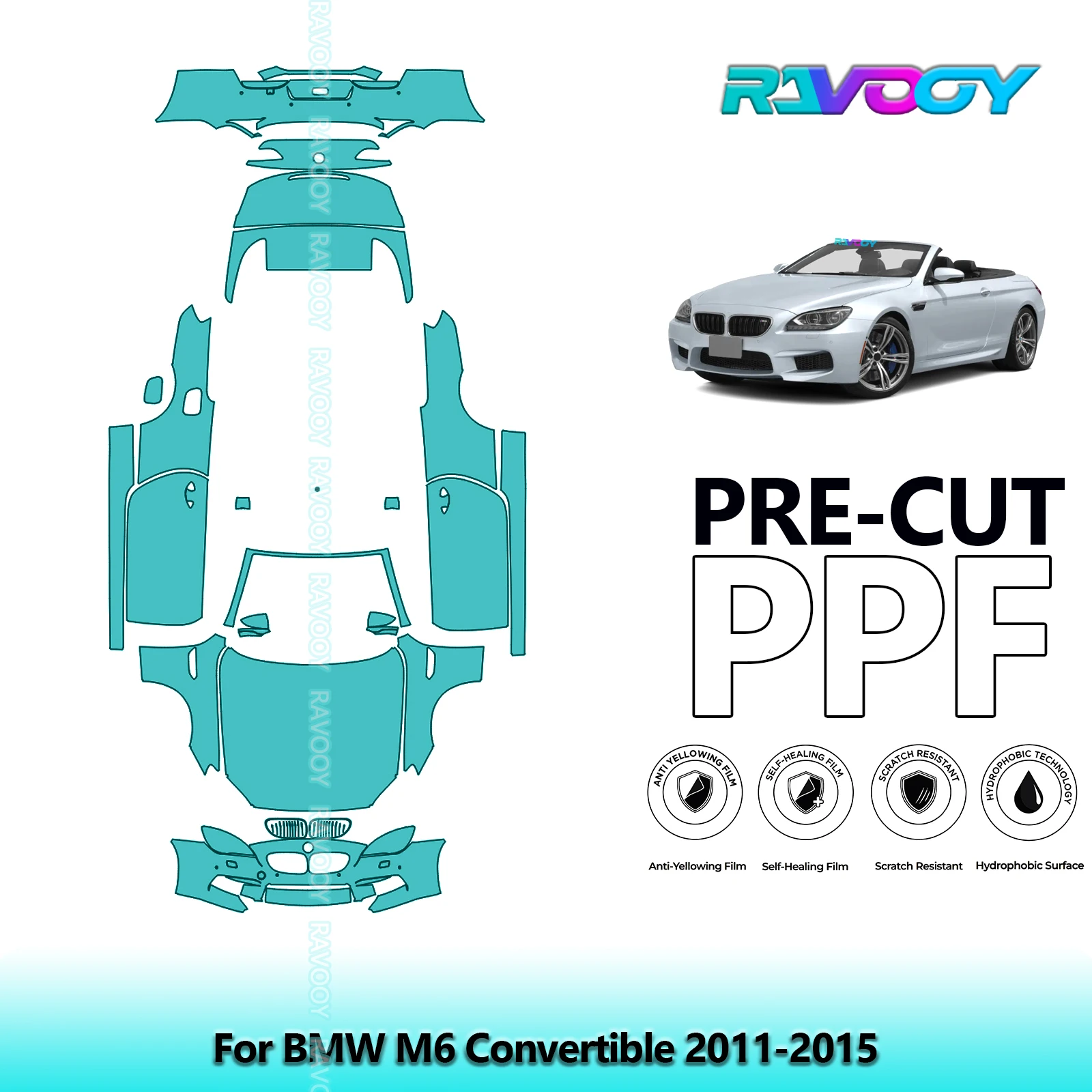 

Car Precut PPF Paint Protection Film Full Vehicle For BMW M6 Convertible 2011-2015