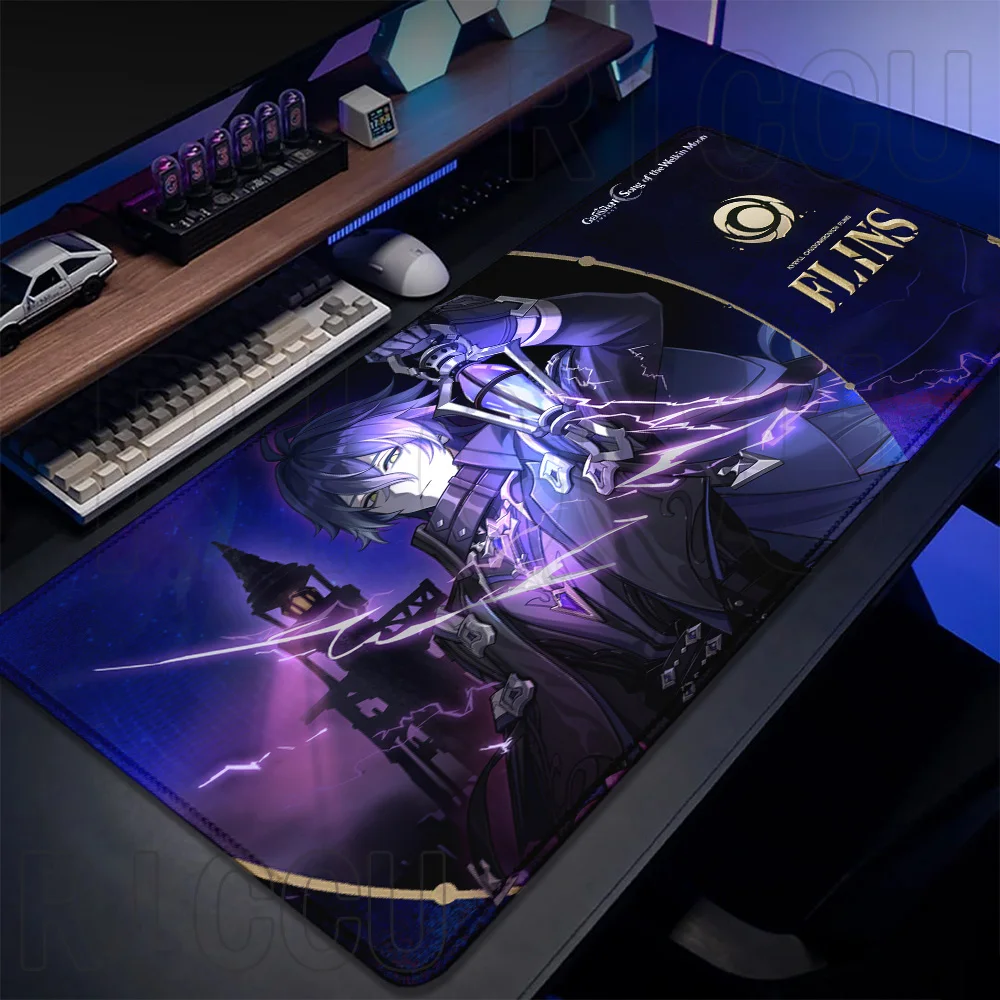400x900mm Genshin Impact Flins xxl Mouse pads Computer Gaming Laptop PC accessories Desk Mat Natural Rubber Keyboard Mouse Pad - Image 3