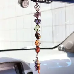 Handmade Healing Crystal Window Car Charm 7 Chakras Home Decoration Accessories Chakra Balancing Reiki Yoga Meditation Car Decor