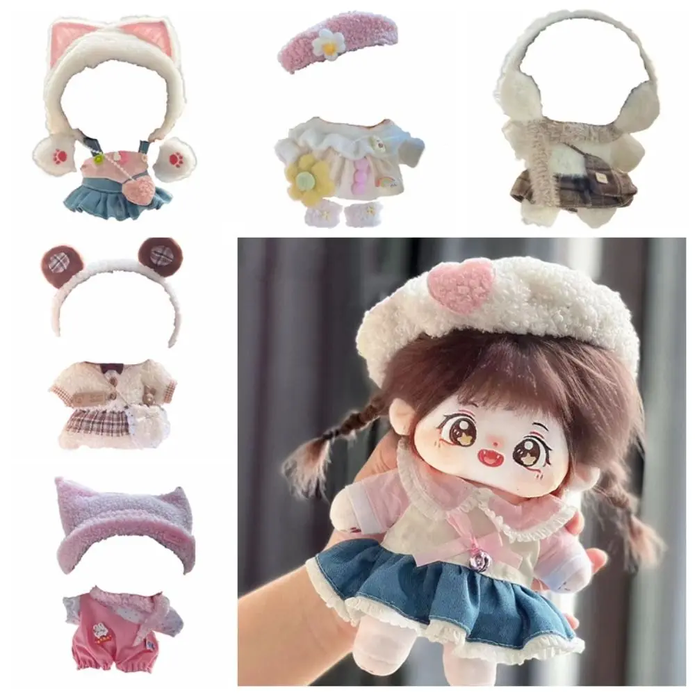 

Cat Ear Set 20cm Cotton Doll Dress Princess Skirt DIY Clothing Idol Doll Clothes Pink Dress Up Plush Toy Clothes Children's Gift