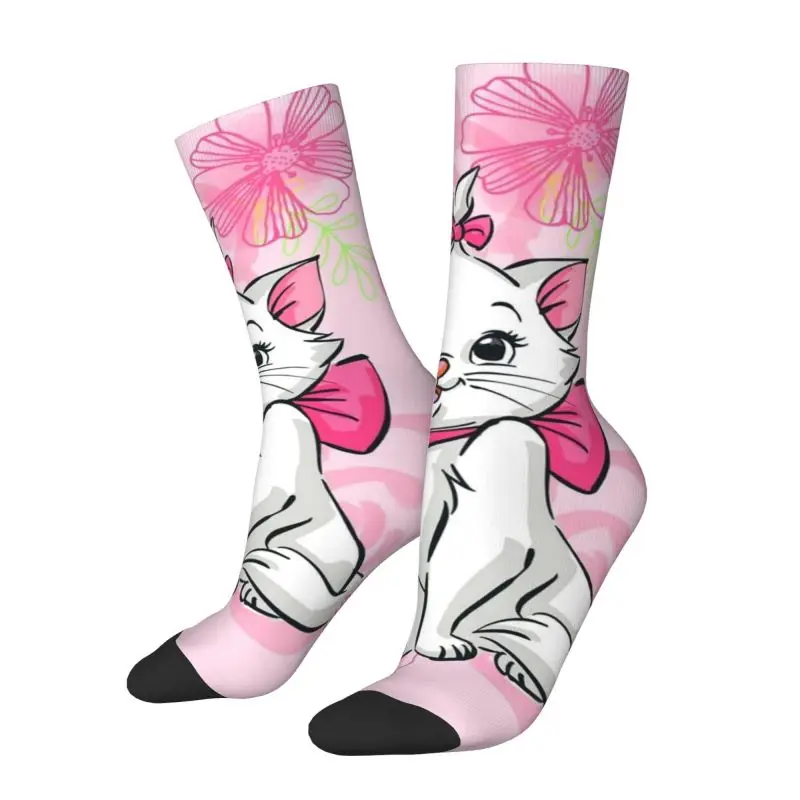 

Custom The Aristocats Mens Crew Socks Unisex Novelty Cat Manga Spring Summer Autumn Winter Dress Socks