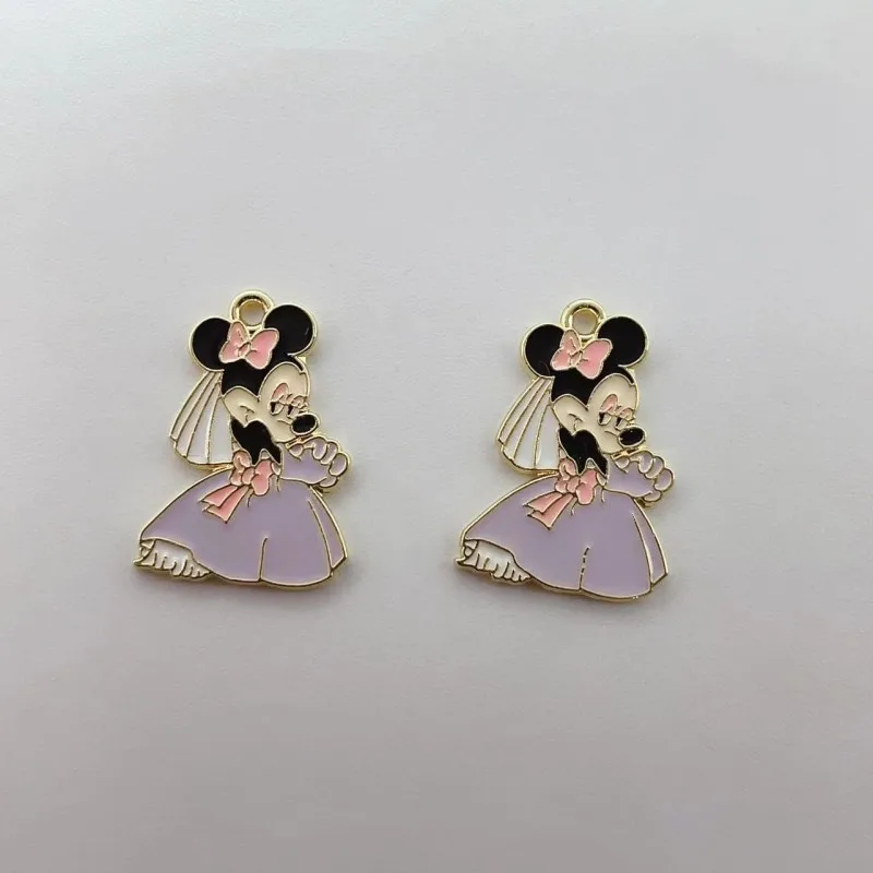 10pcs  Loves Mickey Minnie DIY Cartoon Mickey Mouse Jewelry Accessories Necklace Pendant Small Pendant Handmade Material