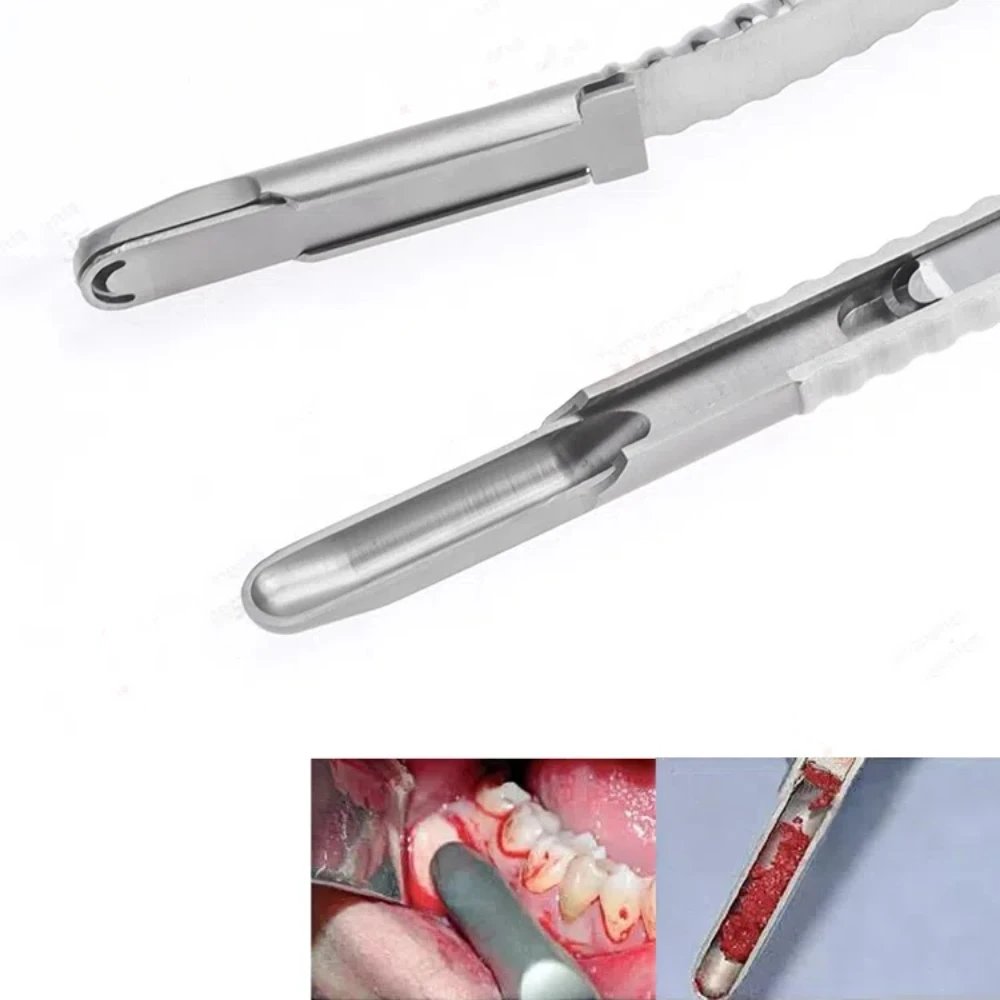 1PC Dental Implant Autologous Bone Chip Collector Straight Bending Scraper Cortical Bone Scraper Bone Scraper Blade Bone Planer
