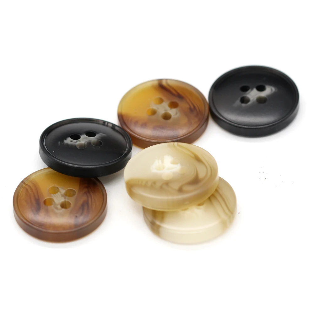 EQUBO 10Pcs 15/20mm Fashion Horn Pattern Resin Buttons for Clothing Women Coat Blazer Windbreaker Sewing Accessories Wholesale