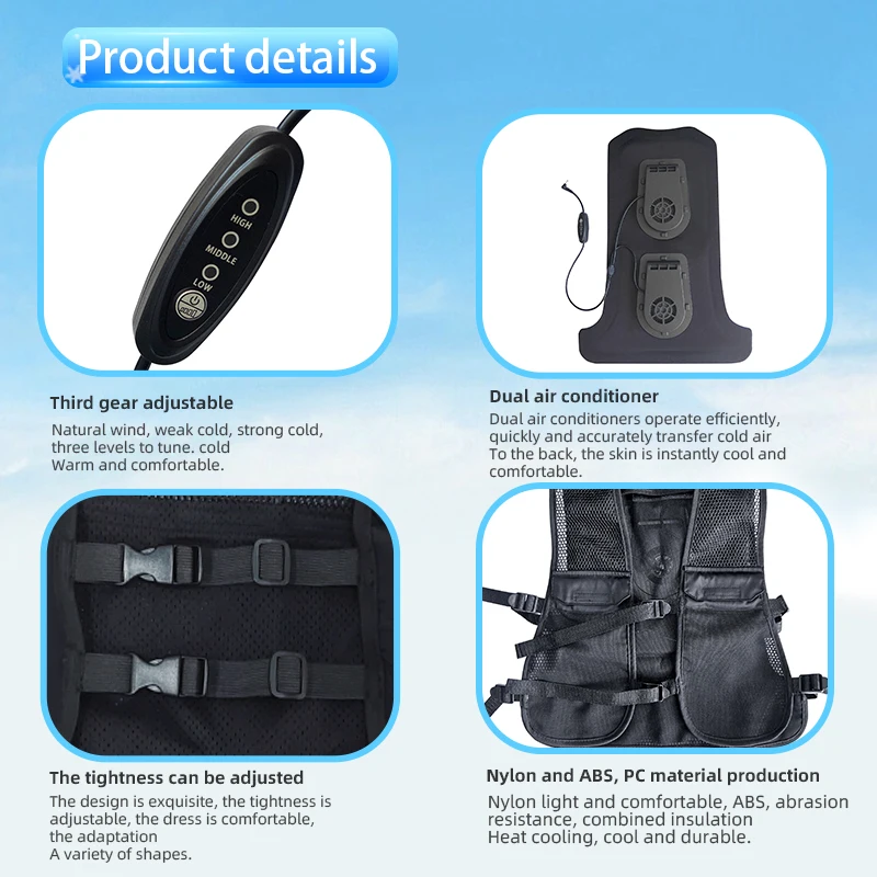 Semiconductor cooling undershirt ice air conditioning gods outdoor construction site high temperature cooling ice vest