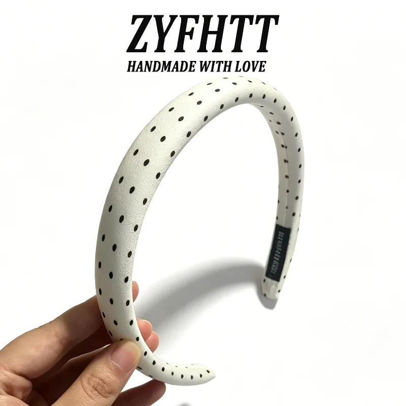 1/4 Stück ZYFHTT Schwarz-weiß gepunktetes Stirnband für Damen, breites Haarband, modisches Haarband zum Gesichtwaschen, Haarreifen, Haar-Accessoires – Detail 10